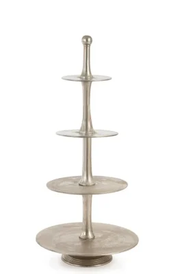 Discount Bizzotto ALZATA 4P DECORATIVA MALLET ARGENTO H123