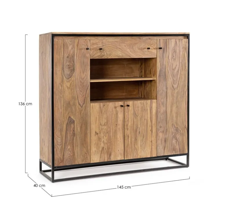 Clearance Bizzotto CREDENZA ALTA IN LEGNO SHEESHAM - NARTAN