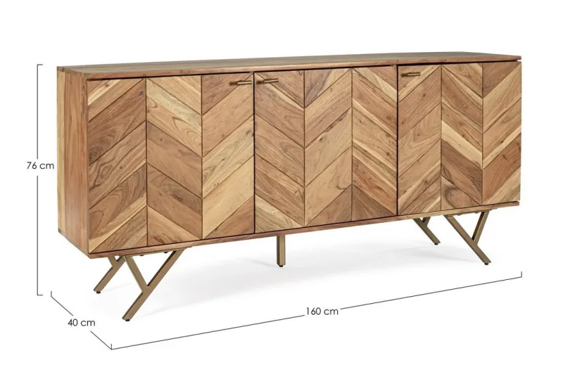 Clearance Bizzotto CREDENZA IN LEGNO 3 ANTE - RAIDA