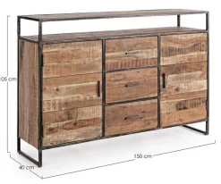 Online Bizzotto CREDENZA IN LEGNO 2 ANTE - ELMER