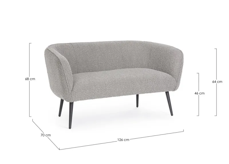Online Bizzotto DIVANO 2 POSTI EFFETTO BOUCLE' GRIGIO - AVRIL
