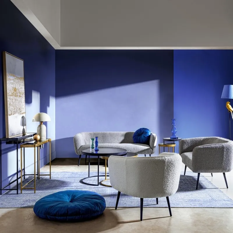 Online Bizzotto DIVANO 2 POSTI EFFETTO BOUCLE' GRIGIO - AVRIL