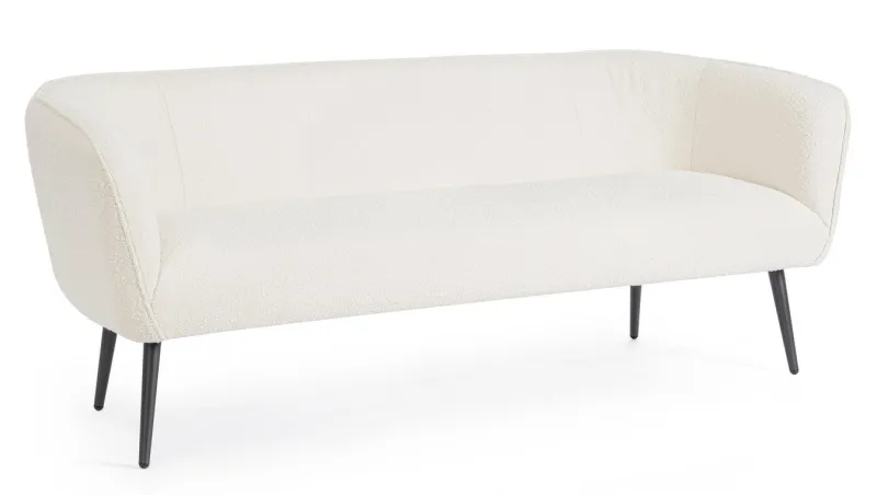 Best Bizzotto DIVANO 3 POSTI EFFETTO BOUCLE' BIANCO - AVRIL