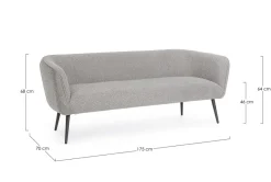 Discount Bizzotto DIVANO 3 POSTI EFFETTO BOUCLE' GRIGIO - AVRIL