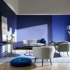 Discount Bizzotto DIVANO 3 POSTI EFFETTO BOUCLE' GRIGIO - AVRIL