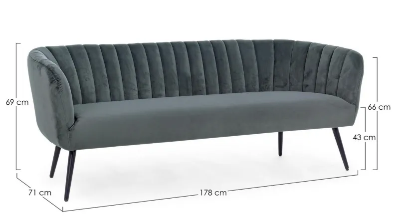 Discount Bizzotto DIVANO GRIGIO - AVRIL