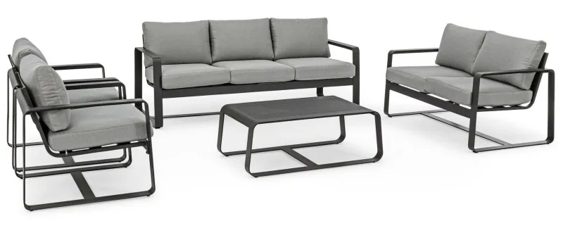 Outlet Bizzotto DIVANO IN ALLUMINIO ANTRACITE YK13 - MERRIGAN