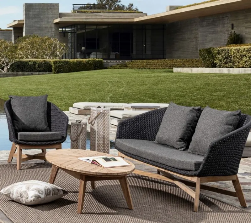 Best Bizzotto DIVANO IN CORDA PER ESTERNO ANTRACITE- COACHELLA