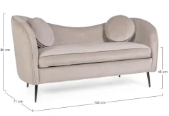 Bizzotto DIVANO IN VELLUTO GRIGIO CHIARO - CANDIS