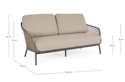 Discount Bizzotto DIVANO 2-3P C-C IVISSA ANTRACITE