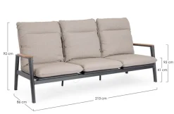 Clearance Bizzotto DIVANO 3P RECL C-C MIGUEL ANTR JX55