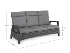 Hot Bizzotto DIVANO RECLINABILE IN ALLUMINIO ANTRACITE JX55 - BRITTON