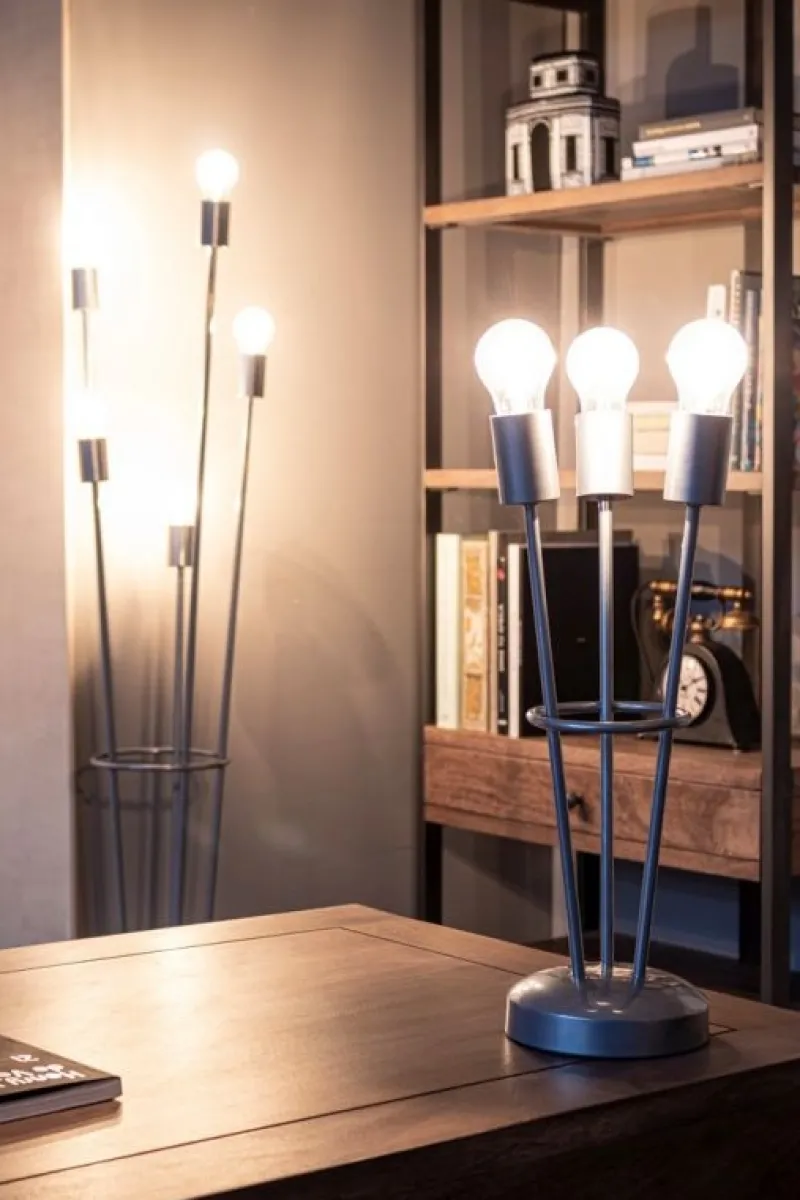 Best Bizzotto LAMPADA TAV. FIACCOLA 3LUCI ARGENTO H45