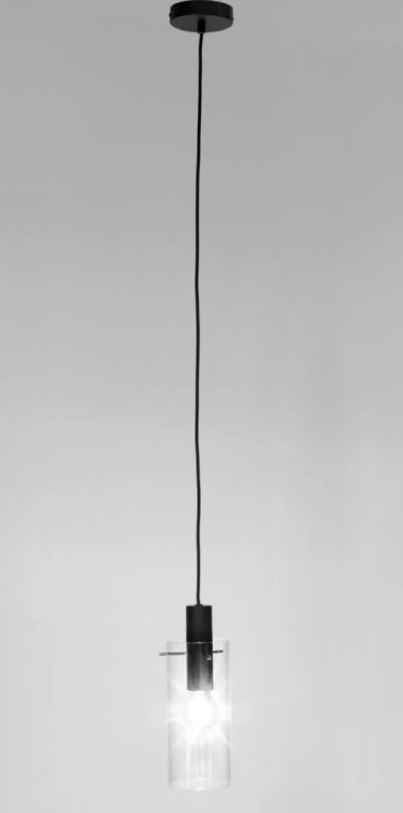 New Bizzotto LAMPADARIO 1LUCE AGLOW TRASP-NERO