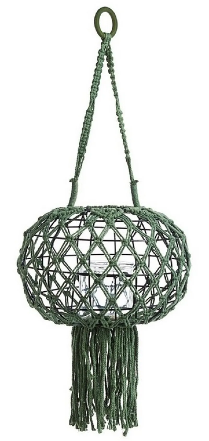Best Bizzotto LANTERNA SOSPESA MACRAME VERDE H70