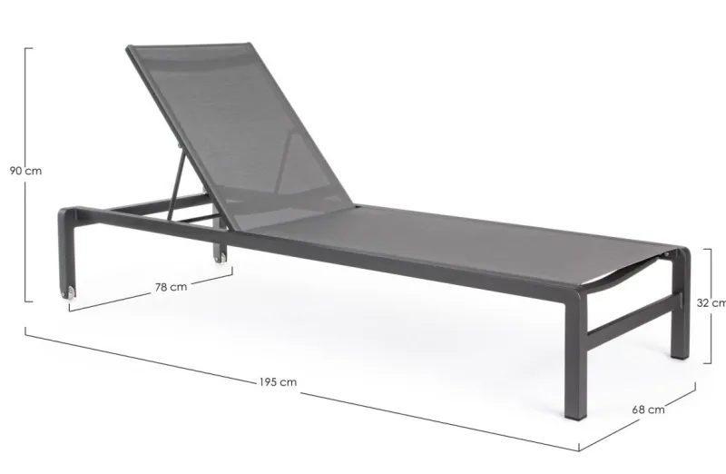 Online Bizzotto LETTINO CON RUOTE IN ALLUMINIO IMPILABILE ANTRACITE - KONNOR