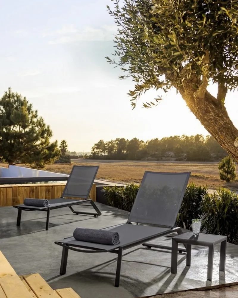 Clearance Bizzotto LETTINO CON RUOTE IN ALLUMINIO ANTRACITE GK52 - CRUISE