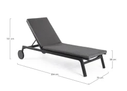 Bizzotto LETTINO IN ALLUMINIO CON RUOTE ANTRACITE WG21 - JALISCO