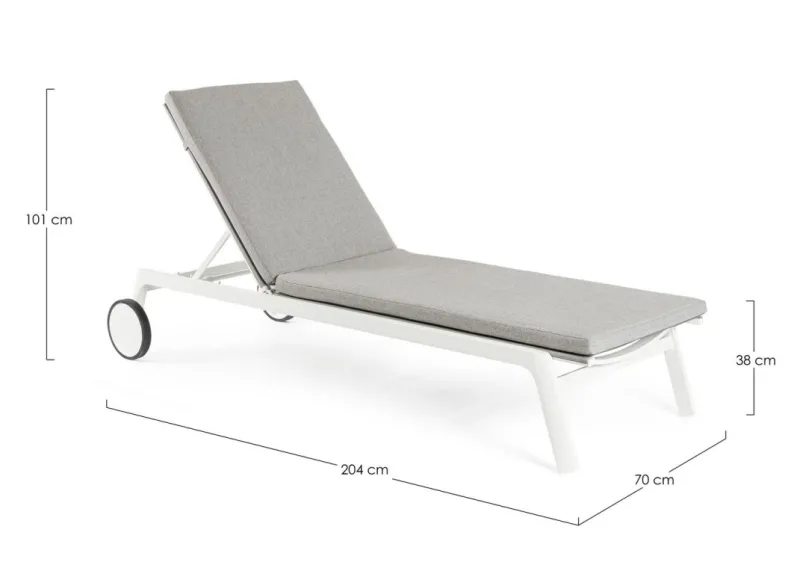 Discount Bizzotto LETTINO IN ALLUMINIO CON RUOTE BIANCO WG20 - JALISCO