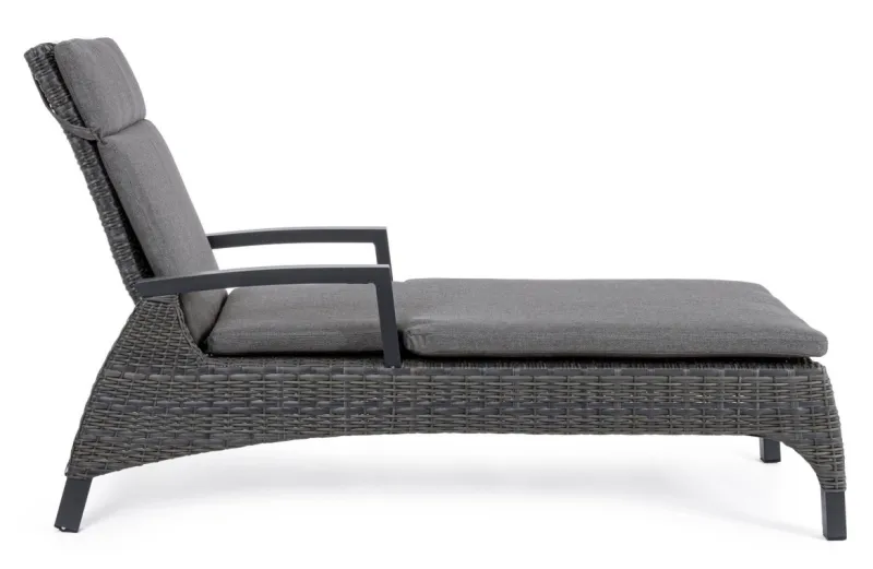 Online Bizzotto LETTINO RECLINABILE CON CUSCINI ANTRACITE JX55 - BRITTON