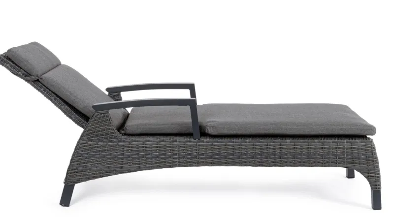 Online Bizzotto LETTINO RECLINABILE CON CUSCINI ANTRACITE JX55 - BRITTON