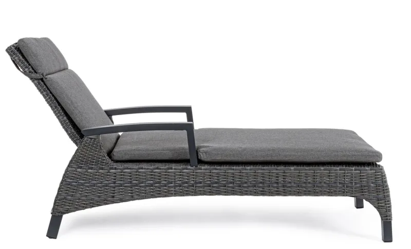 Online Bizzotto LETTINO RECLINABILE CON CUSCINI ANTRACITE JX55 - BRITTON