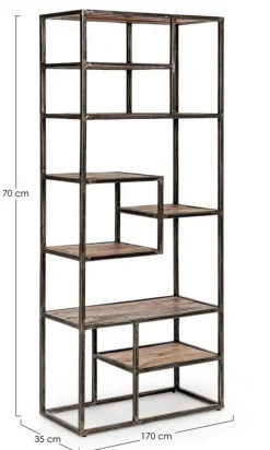 Outlet Bizzotto LIBRERIA IN METALLO - ELMER