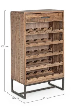 Outlet Bizzotto MOBILE PORTABOTTIGLIE IN LEGNO - ELMER