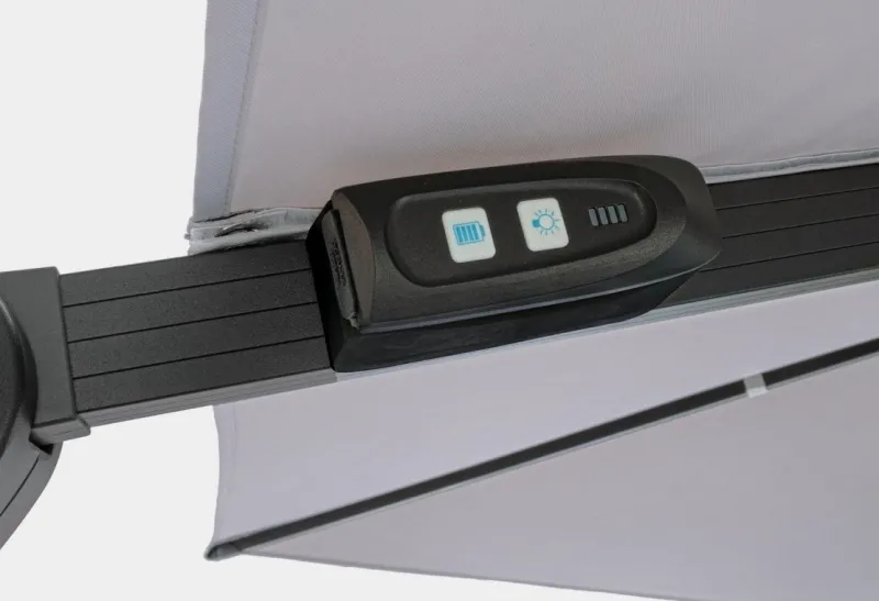 Online Bizzotto OMBRELLONE BRACCIO CON LED IN ALLUMINIO 3X3 ANTRACITE - INES