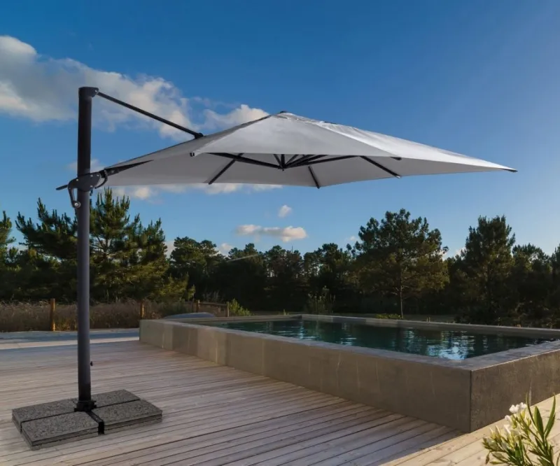 New Bizzotto OMBRELLONE BRACCIO IN ALLUMINIO 4X4 ANTRACITE - INES