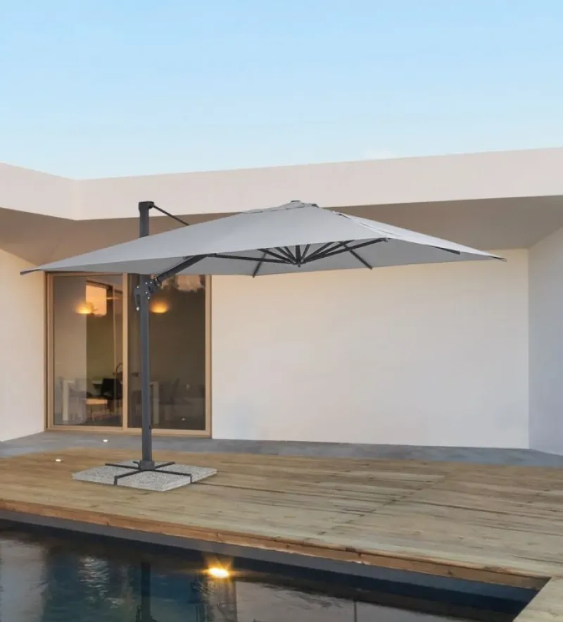 New Bizzotto OMBRELLONE BRACCIO IN ALLUMINIO 4X4 ANTRACITE - INES