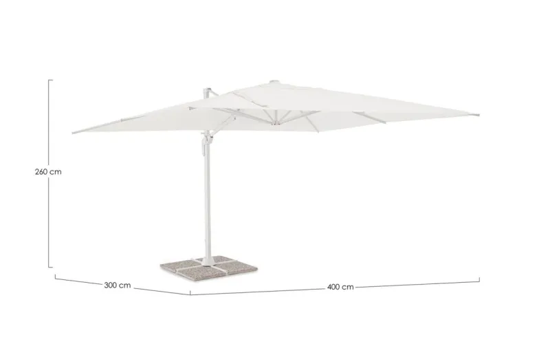 Clearance Bizzotto OMBRELLONE BRACCIO VEGA 3X4 BIANCO