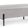 Clearance Bizzotto PANCA CONTENITORE IN VELLUTO GRIGIO CHIARO - IRINA