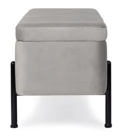 Clearance Bizzotto PANCA CONTENITORE IN VELLUTO GRIGIO CHIARO - IRINA