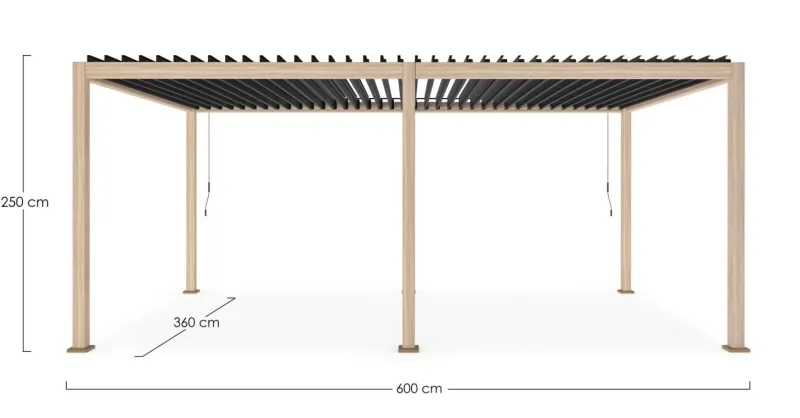 Hot Bizzotto PERGOLA OCEAN 3.6X6 NATURAL-ANTRACITE