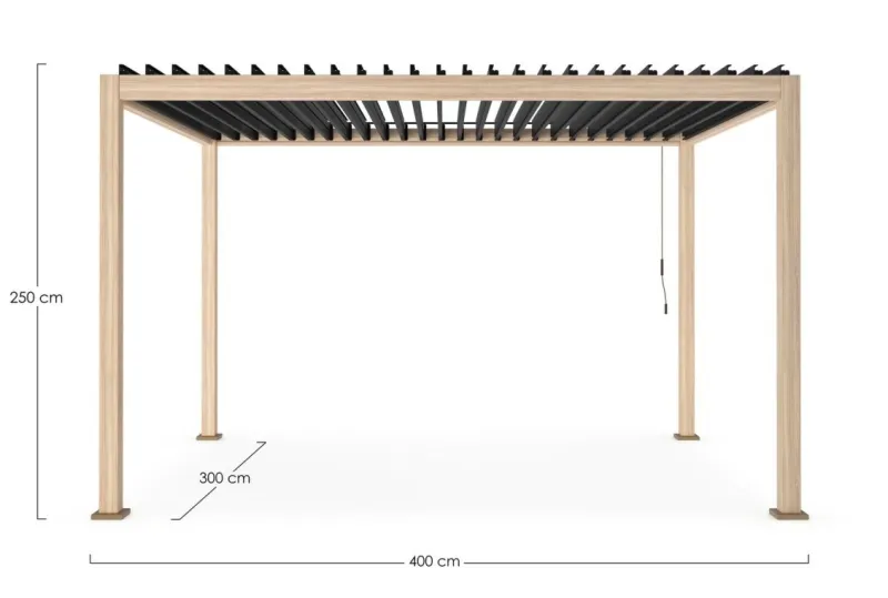 Outlet Bizzotto PERGOLA OCEAN 3X4 NATURAL-ANTRACITE