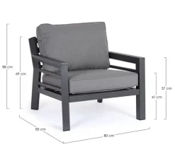 Clearance Bizzotto POLTRONA ANTRACITE PG61 - HENDRIX