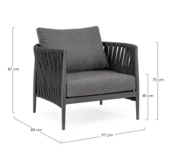 Online Bizzotto POLTRONA ANTRACITE WG21 - JACINTA