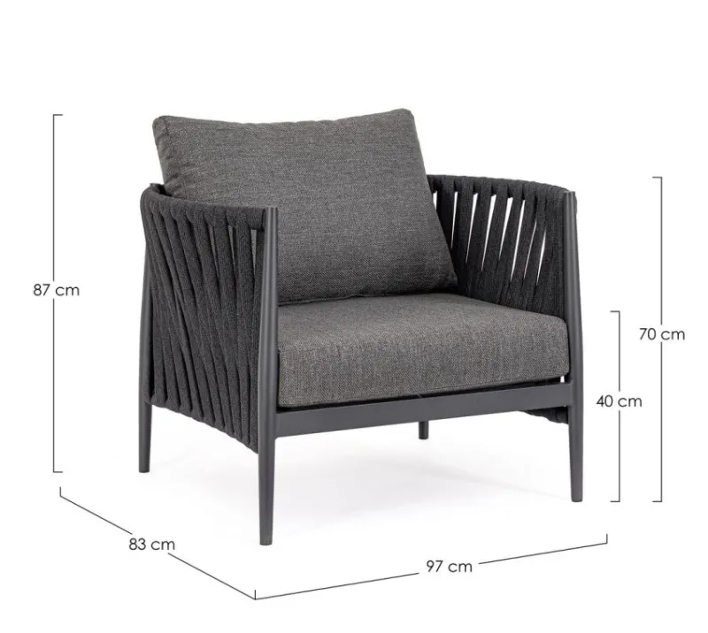 Online Bizzotto POLTRONA ANTRACITE WG21 - JACINTA