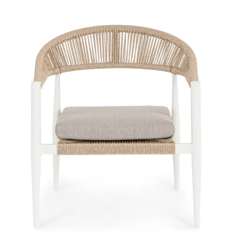 Outlet Bizzotto POLTRONA C-BR C-C JANDIA BIANCO/BEIGE