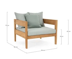 Outlet Bizzotto POLTRONA C-C KOBO AQUA - FSC