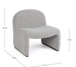 Outlet Bizzotto POLTRONA EFFETTO BOUCLE' GRIGIO - BASSILLA