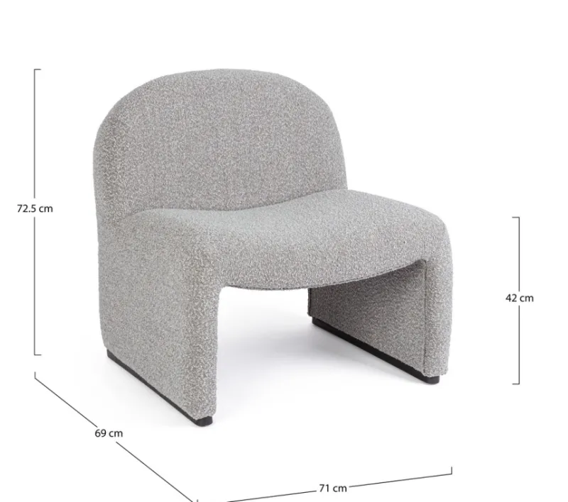 Outlet Bizzotto POLTRONA EFFETTO BOUCLE' GRIGIO - BASSILLA