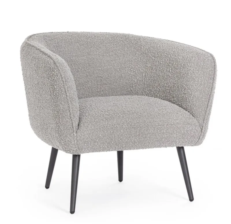 Best Bizzotto POLTRONA EFFETTO BOUCLE' GRIGIO - AVRIL