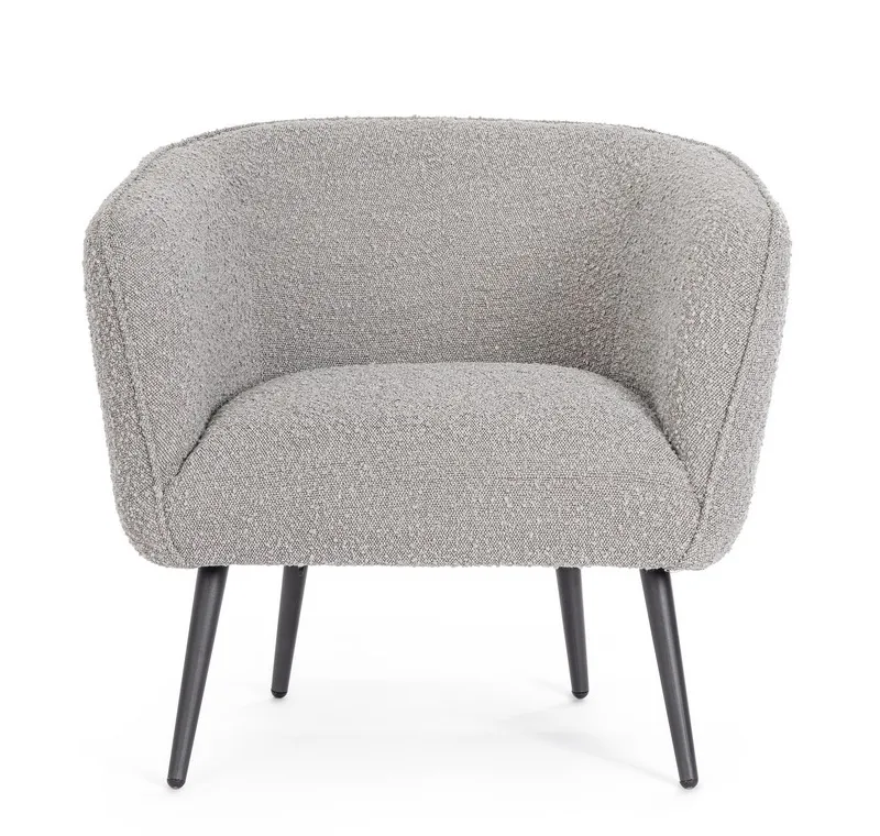 Best Bizzotto POLTRONA EFFETTO BOUCLE' GRIGIO - AVRIL