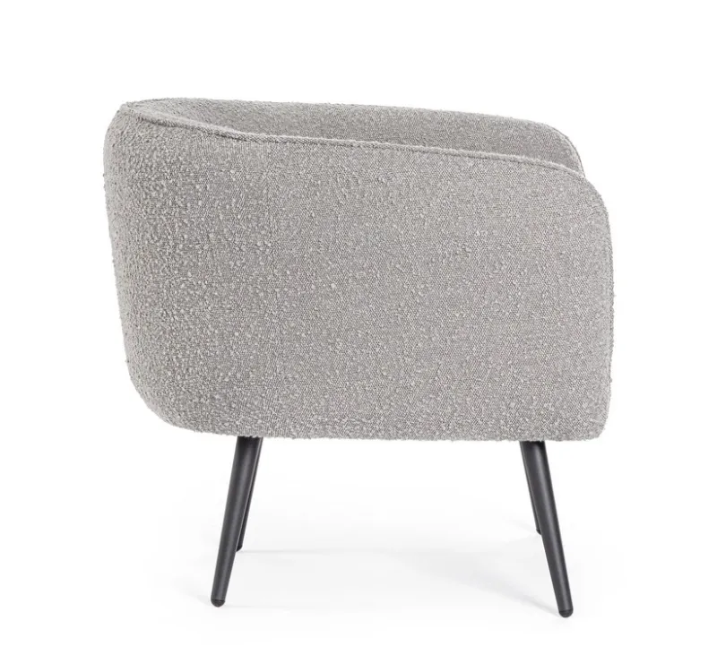 Best Bizzotto POLTRONA EFFETTO BOUCLE' GRIGIO - AVRIL