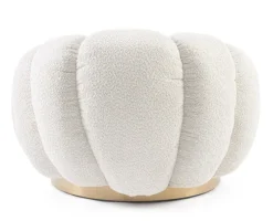 Outlet Bizzotto POLTRONA GIREVOLE EFFETTO BOUCLE' NATURALE - FLOREL