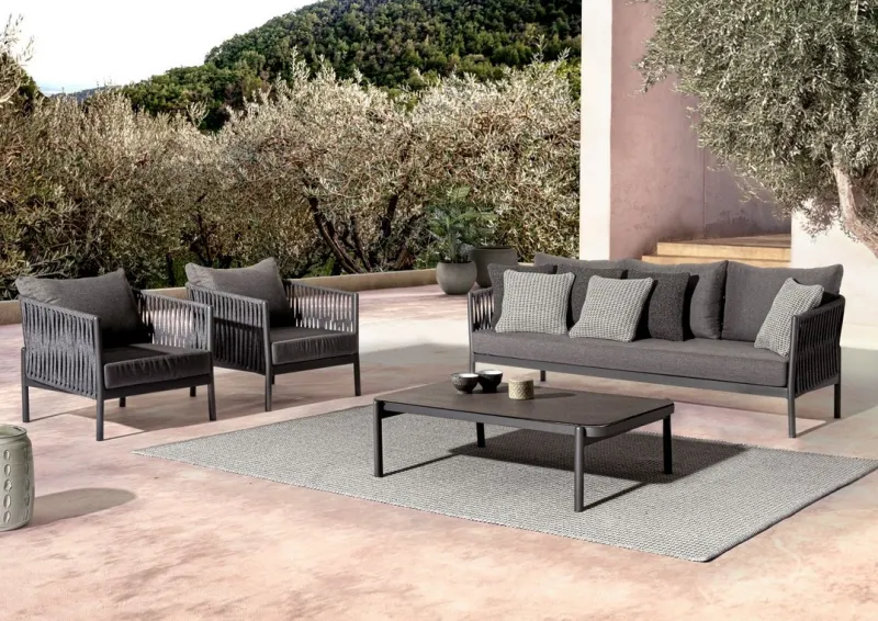 New Bizzotto POLTRONA IN CORDA PER ESTERNO ANTRACITE WG21 - FLORENCIA