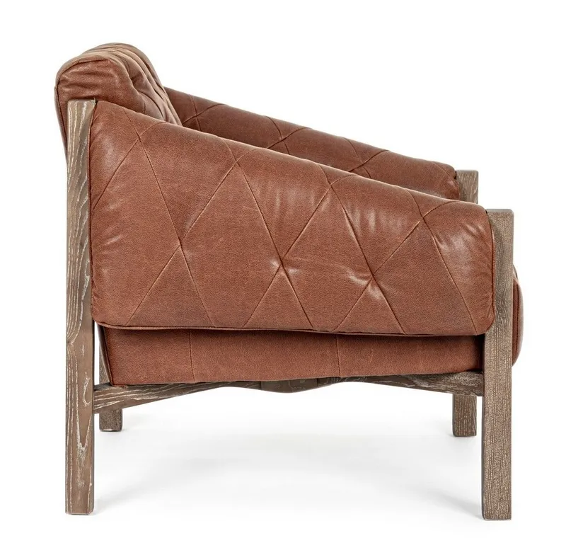 Sale Bizzotto POLTRONA IN ECOPELLE MARRONE - HARRISON