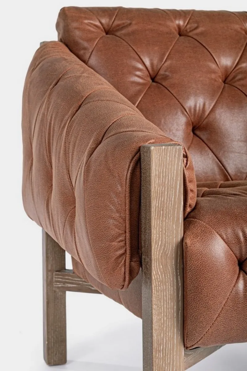 Sale Bizzotto POLTRONA IN ECOPELLE MARRONE - HARRISON